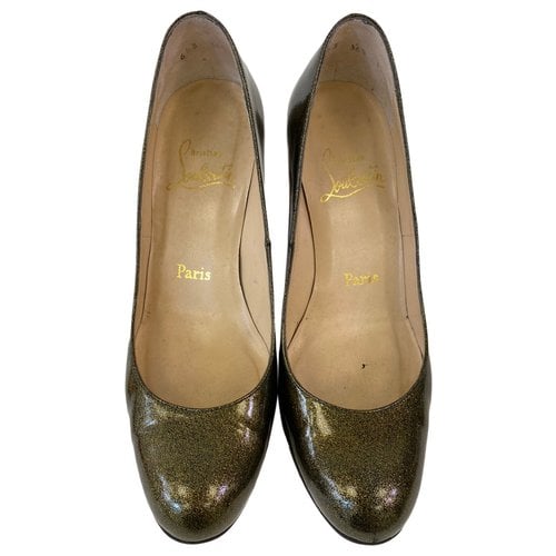 Pre-owned Christian Louboutin Simple Pump Patent Leather Heels In Green