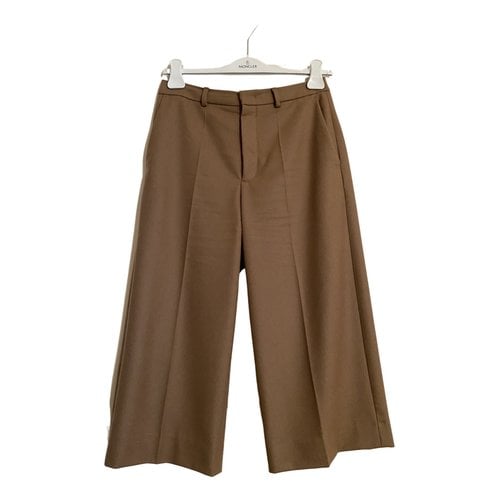 Pre-owned Moncler Wool Trousers In Camel