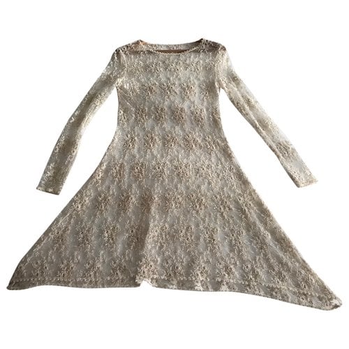 Pre-owned Ermanno Scervino Lace Mid-length Dress In Beige
