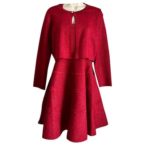 Pre-owned Needle & Thread Mid-length Dress In Red