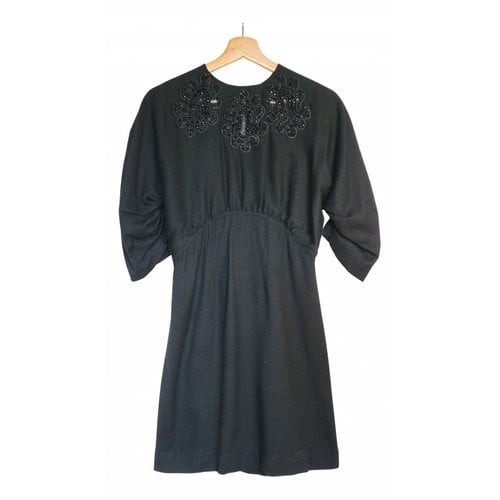 Pre-owned Antik Batik Wool Mini Dress In Black
