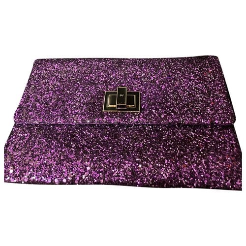 Pre-owned Anya Hindmarch Leather Clutch Bag In Purple