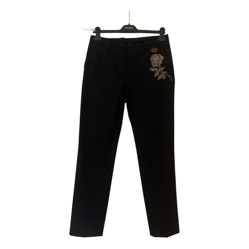 Pre-owned Dolce & Gabbana Wool Straight Pants In Black