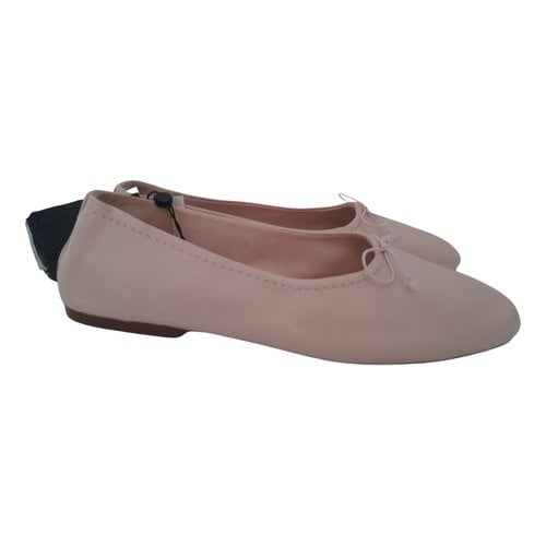 Pre-owned Massimo Dutti Leather Ballet Flats In Pink
