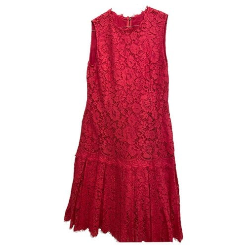 Pre-owned Dolce & Gabbana Lace Mini Dress In Pink