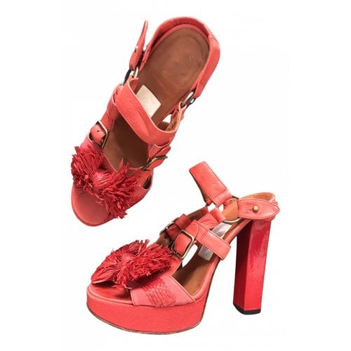 Pre-owned Lanvin Leather Sandals In Red