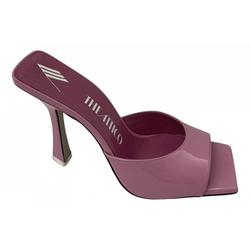 Pre-owned Attico Patent Leather Mules In Pink