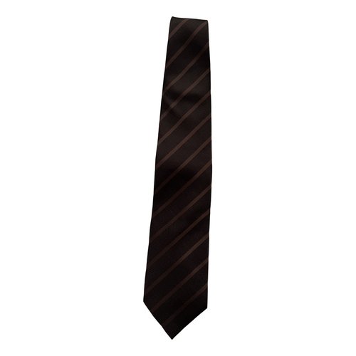 Pre-owned Balmain Silk Tie In Brown