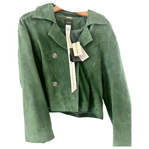 Pre-owned Liujo Leather Jacket In Green