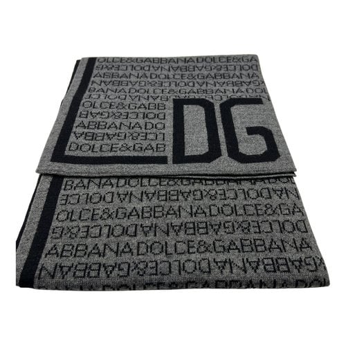 Pre-owned Dolce & Gabbana Wool Scarf & Pocket Square In Grey