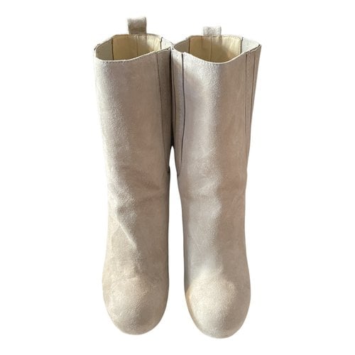 Pre-owned Carven Ankle Boots In Beige