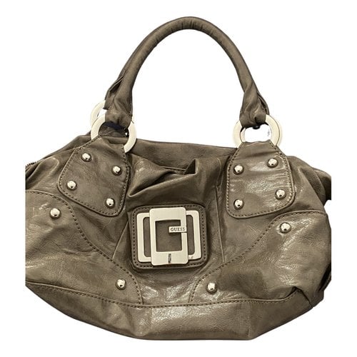 Pre-owned Guess Leather Tote In Brown