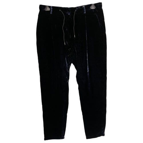 Pre-owned Emporio Armani Velvet Trousers In Blue