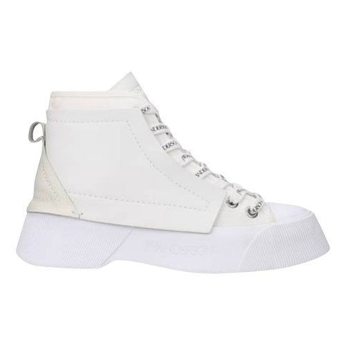 Pre-owned Jw Anderson Leather Trainers In White