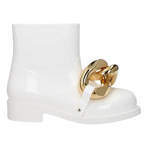 Pre-owned Jw Anderson Ankle Boots In White