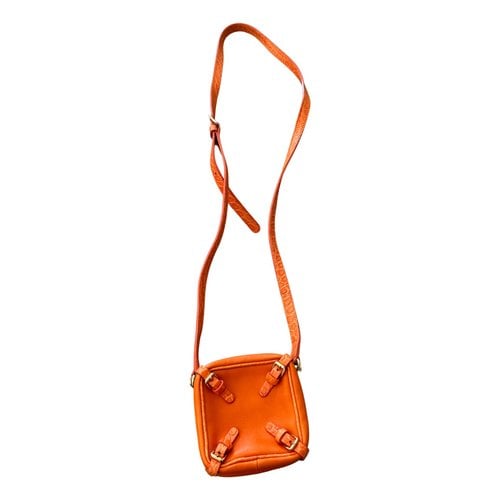 Pre-owned Celine Leather Crossbody Bag In Orange