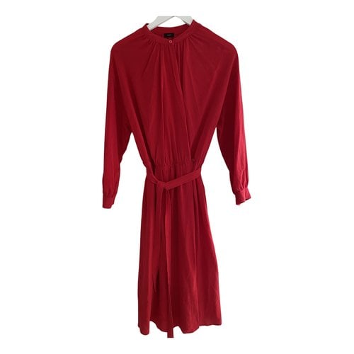 Pre-owned Joseph Silk Mid-length Dress In Red