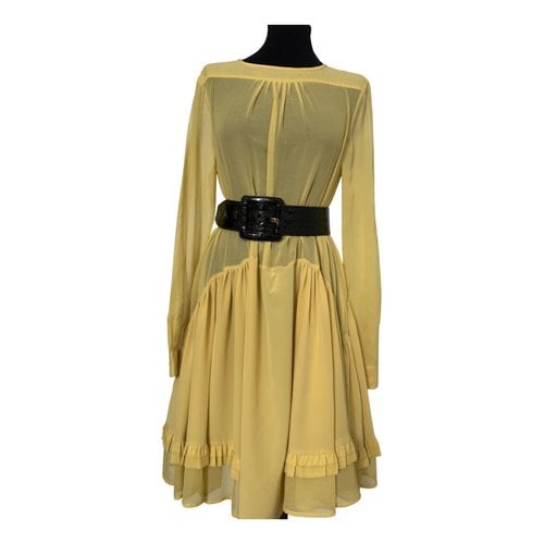 Pre-owned See By Chloé Silk Mid-length Dress In Yellow