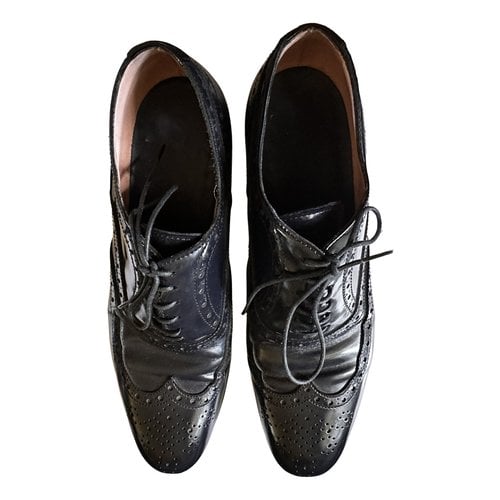 Pre-owned Mauro Grifoni Leather Lace Ups In Black