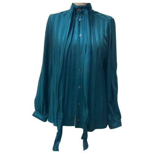 Pre-owned Gucci Silk Blouse In Green