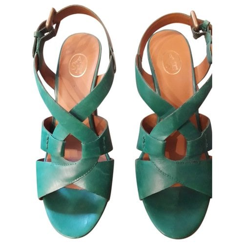 Pre-owned Ash Leather Sandals In Green