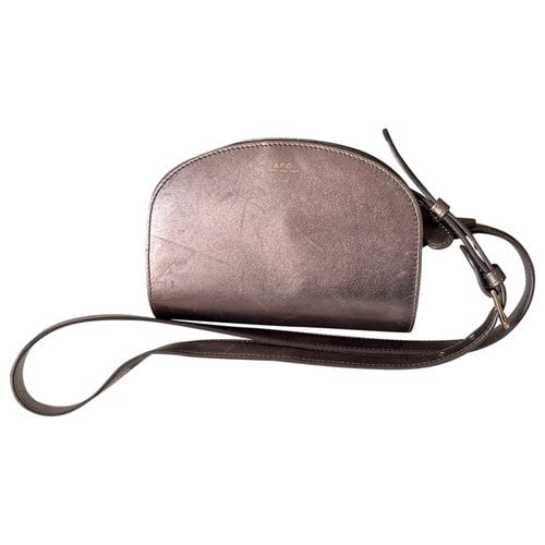 Pre-owned Apc Demi-lune Leather Handbag In Purple