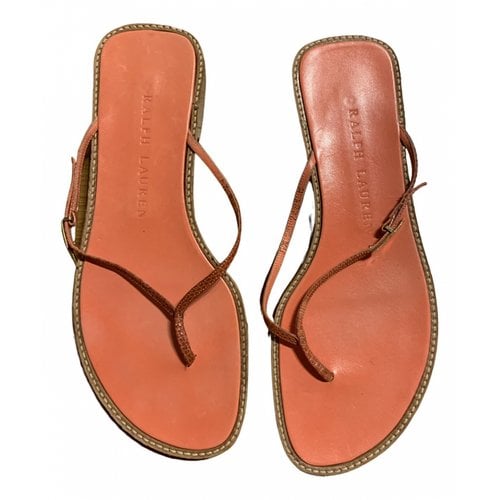 Pre-owned Ralph Lauren Leather Sandals In Orange