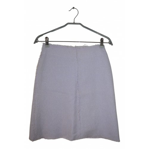 Pre-owned Balmain Wool Skirt In Purple