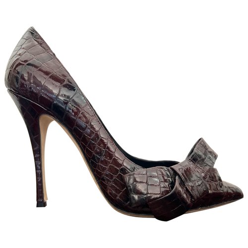Pre-owned Lerre Patent Leather Heels In Brown