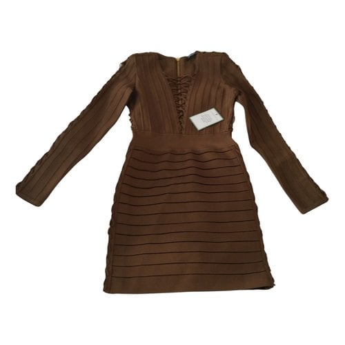 Pre-owned Balmain Dress In Brown