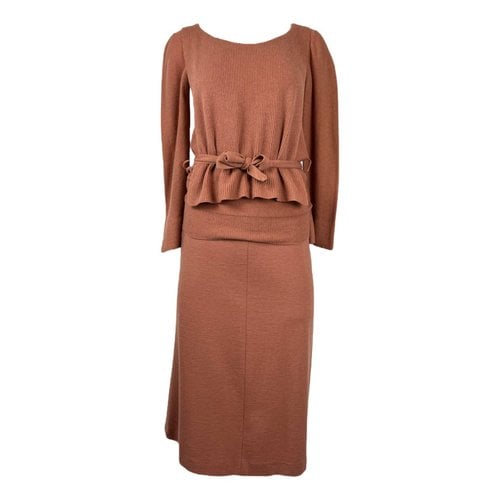 Pre-owned Sonia Rykiel Cashmere Mid-length Dress In Camel