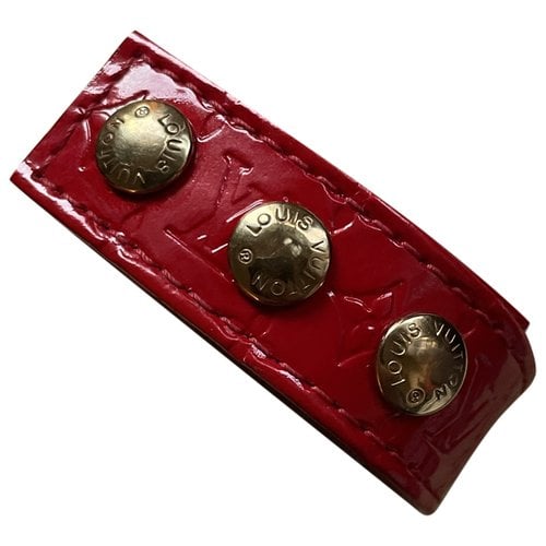 Pre-owned Louis Vuitton Monogram Leather Bracelet In Red