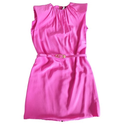 Pre-owned Versace Silk Mini Dress In Pink