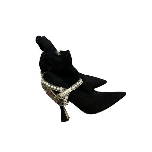 Pre-owned Sophia Webster Leather Ankle Boots In Black