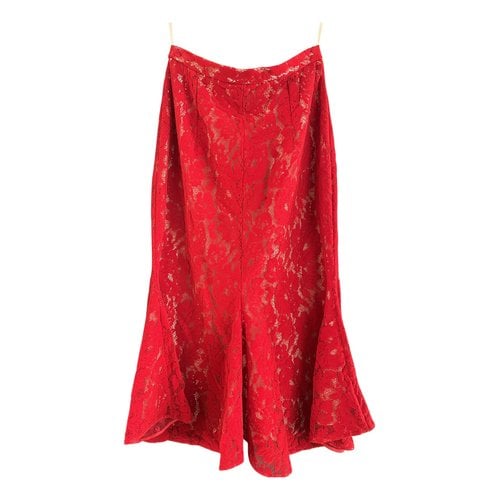 Pre-owned Christopher Kane Velvet Mid-length Skirt In Red