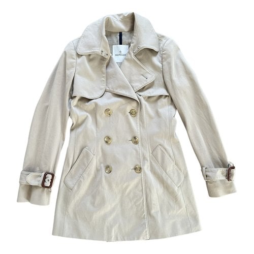 Pre-owned Moncler Classic Trench Coat In Beige