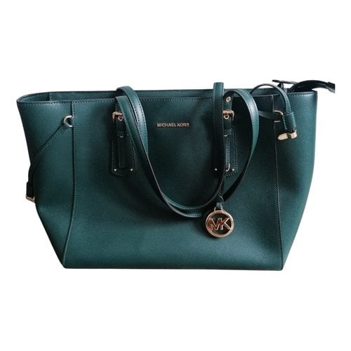 Pre-owned Michael Kors Cynthia Leather Handbag In Green