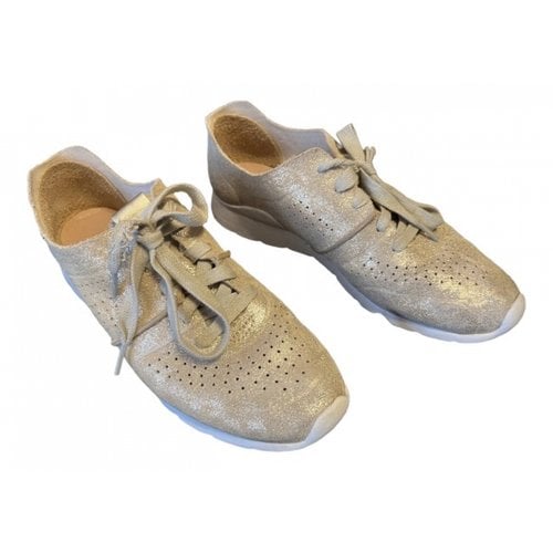 Pre-owned Ugg Leather Trainers In Gold
