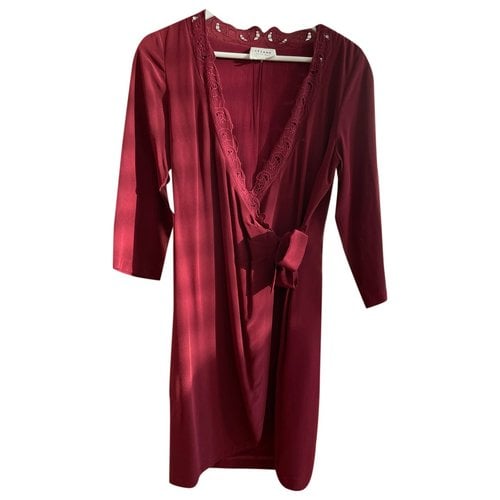 Pre-owned Sézane Silk Mini Dress In Red