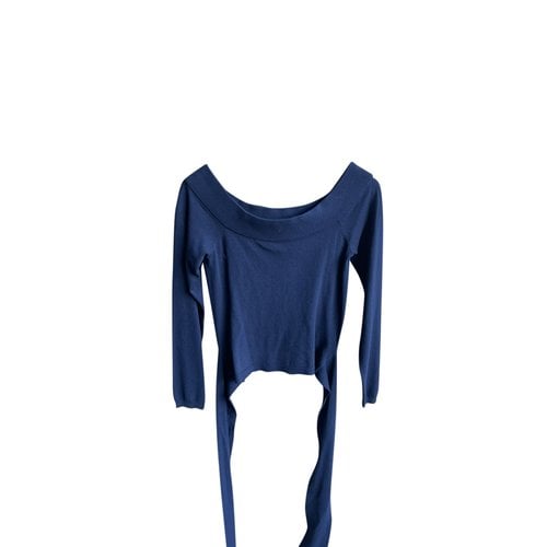 Pre-owned Alice And Olivia Blouse In Navy