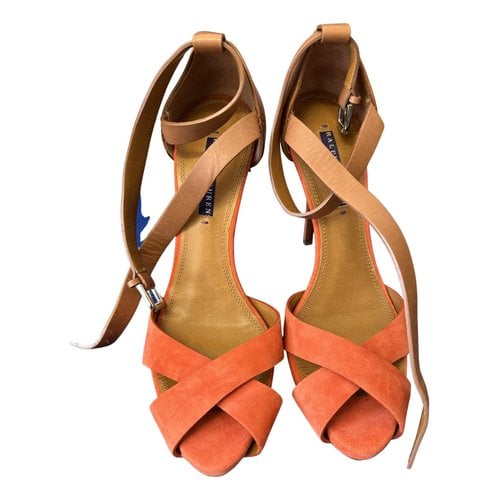 Pre-owned Ralph Lauren Leather Sandal In Orange
