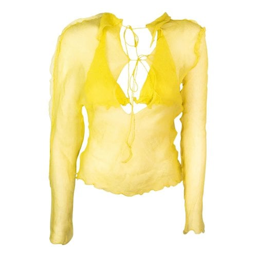 Pre-owned Fendi Silk Shirt In Yellow