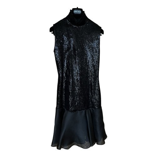 Pre-owned Giorgio Armani Glitter Mid-length Dress In Black