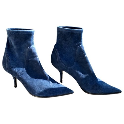 Pre-owned Sergio Rossi Ankle Boots In Blue