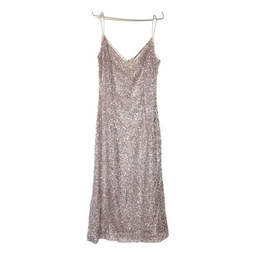 Pre-owned Walk Of Shame Glitter Mid-length Dress In Pink