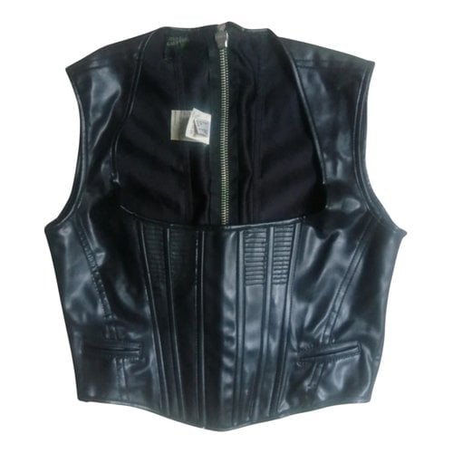 Pre-owned Jean Paul Gaultier Vegan Leather Corset In Black
