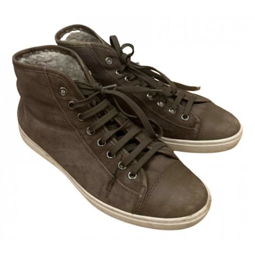 Pre-owned Tod's Leather Trainers In Brown