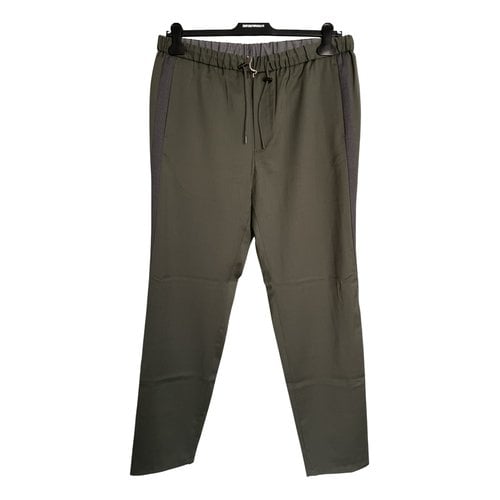 Pre-owned Emporio Armani Wool Trousers In Khaki