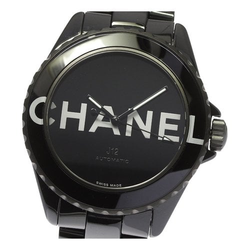 Pre-owned Chanel Ceramic Watch In Black