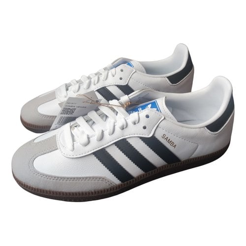 Pre-owned Adidas Originals Samba Vegan Leather Trainers In White